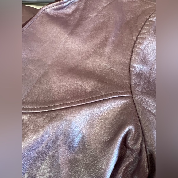 Vintage 90’s Metallic Purple Lamb Leather Jacket - Picture 11 of 13